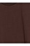 Two Mt Shop Quality Brown Combed Cotton Plain Oversize Short Sleeve Women's T-Shirt - 6