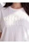 Two Mt Shop Quality Lcw Curve Ecru Combed Cotton Embroidered Standard & Regular Short Sleeve Women's T-Shirt - 2