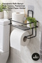 5 Pieces Metal Toilet Paper Holder – Bathroom Roll Holder with Adhesive Shelf, Rustproof Hanger, Toilet Paper Holder