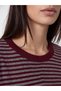 Two Mt Shop Quality Lcw Everyday Burgundy Ribbed Striped Tight & Slim Long Sleeve Women's Bodysuit - 3