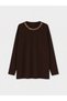 Ozmarka New Season Brown Soft Touch Stone Oversize Women's Sweatshirt Tunic - 5