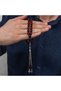 💎   Premium Shiny and Stylish Metal Tassel Burgundy Black Crimped Amber Prayer Beads - 3