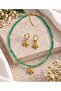 Green Cat's Eye Tree Patterned Necklace and Earring Set - 2