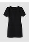 Two Mt Shop Quality Xside Black Plain Tight & Slim Oval Neck Mini Dress - 5