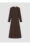 Texx Store Quality Lcw Everyday Brown Plain Standard & Regular Oval Neck Long Dress - 5