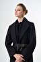 zipper detailed felted coat - 2