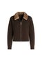 Women's Brown Knitwear Sweater with Fur Collar and Zipper Detail 52116051 - 3
