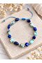 Adjustable Bracelet with Larimar and Lapis Lazuli Natural Stones - 2