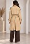 Buttoned, Slit Double-Breasted Trench Coat - Oversize Model - 3