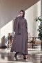 Embroidered Long Overcoat with Matching Scarf - Green - 3