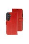 Samsung Galaxy S26 Fe Full Protection Leather Wallet Case with Flip Cover and Card Holder - Red