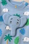 Baby Boy Set with Elephant Appliqué and Forest Pattern, 2-Piece Top and Bottom Set, Seasonal - 4