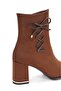 Women's Boots with Bow Detail, Nubuck, Thick Heel, Comfortable - 2