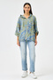Khaki Italian Shawl Pattern Hooded Zippered Oversize Jacket Blouse 38 - 46 Size - 5