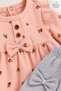 Baby Girl Set Floral Patterned Ruffle Bow Detailed 2-Piece Top and Bottom Set 3 6 9 12 Months - 4