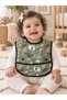 Safari Patterned Liquid-Proof Baby Food Bib with Pockets 0-24 Months - 2