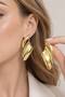 Women's Large Lightly Wavy Flower Earrings - 2