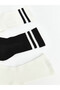 Two Mt Shop Quality Lcw Dream Ecru Striped 5-Piece Pack Women's Socks - 2