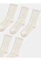 Two Mt Shop Quality Lcw Dream White Plain 5-Piece Pack Women's Socks - 2