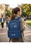 Unisex Navy Blue Backpack School Bag with 4 Pockets Water Resistant 45X30X15 cm Size Backpack - 2