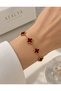 Unisex Stainless Steel Double-Sided Clover Bracelet - Tarnish Resistant - 17+5 cm Length - 4
