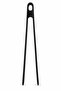 Black Silicone Spoon Colander Bamboo Handle Tongs Tableware Holder - 5