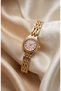 Women's Steel Watch Minimal Gold Color & Pink Dial Roman Numeral Vintage Watch Old Money Classic Elegant Stylish Women's Wristwatch |   Limited Edition 2027