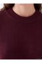 Alita City Lcw Modest Burgundy Knitwear Plain Oval Neck Women's Sweater - 3