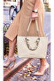 Women's Large Size Shawl Detailed Chain Strap Luxury Hand & Shoulder Bag Size: 35 X 24 cm