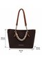 Women's Large Size Shawl Detailed Chain Strap Luxury Hand & Shoulder Bag Size: 35 X 24 cm - 5