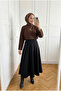 Women's Scuba Fabric High Waist Full Flared Long Maxi Skirt - 4