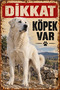 Akbaş Caution Dog Present Metal Sign Retro Decorative Warning Sign 30X40 cm