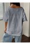 Women's Gray Brooklyn Printed Boat Neck T-Shirt - 3