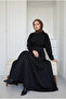 Women's Scuba Fabric High Waist Full Flared Long Maxi Skirt - 3