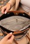 Women's Large Size Shawl Detailed Chain Strap Luxury Hand & Shoulder Bag Size: 35 X 24 cm - 4