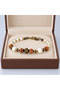 Ethnic Patterned Bead Bracelet – Women's Bracelet with Brown and White Bead Detail - 3