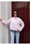 Women's Gingham Patterned Stand Collar Oversize Jacket - 3
