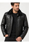 Men's Genuine Leather Coat Black – Classic Cut, Zippered Leather Jacket
