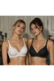 2-Pack Women's Laser Cut Seamless Underwire-Free Bra with Adjustable Straps