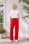 Women's Red Palazzo Cut Combed Cotton Sweatpants High Waist Loose Leg Casual Comfortable - 5