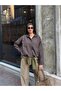 Women's Gingham Patterned Stand Collar Oversize Jacket - 2