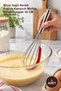 1 Piece Steel Metal Whisk – Kitchen Whisk Scraper with Chrome Handle and Colorful Silicone Scraper 30 cm