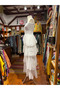 White Color Ibiza Strapless Layered Bohemian Dress - 7