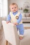 Baby Boy Set with Lion Detail, One-Piece Top and 2-Piece Bottom and Top Set - 2