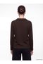 Ozmarka New Season Brown Polo Collar Soft Touch Women's Sweatshirt - 4