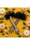 Gemma Organza Ruffled Party Gloves Long Black - 3