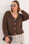 Women's Tess V-Neck Buttoned Soft Textured Knitwear Cardigan