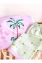 Girls' Stylish Cotton Pink Palm Pattern Sweatshirt and Flowered Pants Set 2-8 Years - 6