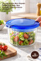 10-Piece Deep Storage Container Set – 3-Piece Transparent Food Container with Leak-Proof Blue Lids, Bpa-Free, Food Container