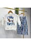 Boy's 3-Ply Cotton Dog Print Sweatshirt and Checked Pants Set 2-8 Years - 2